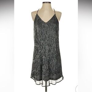 Lush Black Shimmer Backless Dress